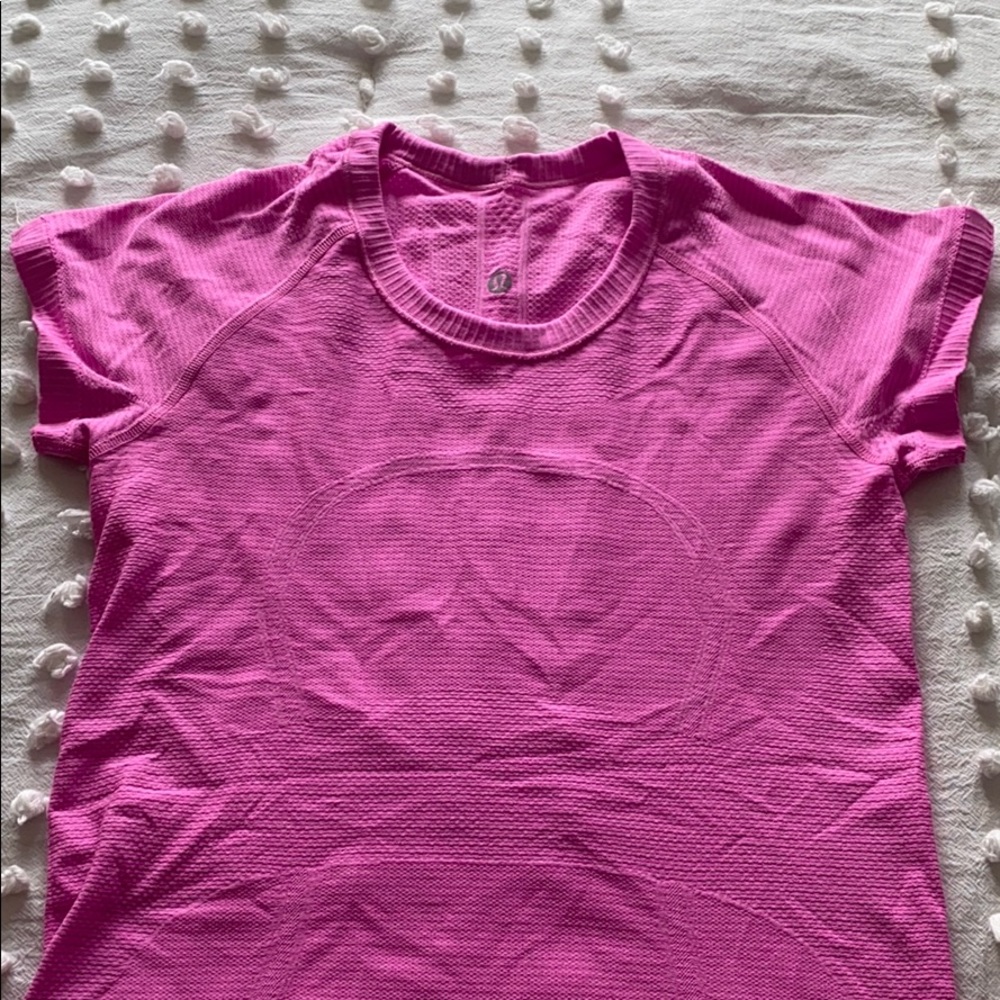 Pink Lululemon swift tech tee